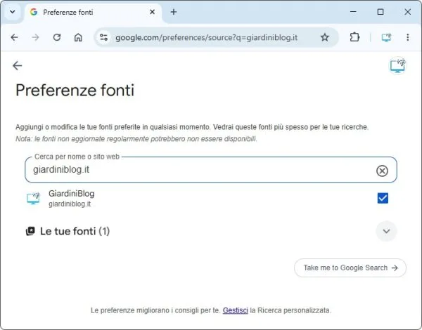 Google Fonti Preferite Giardiniblog