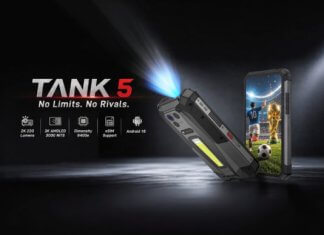 TANK 5: Smartphone con proiettore 2K, display AMOLED, eSIM e super batteria 8849 Tank 5