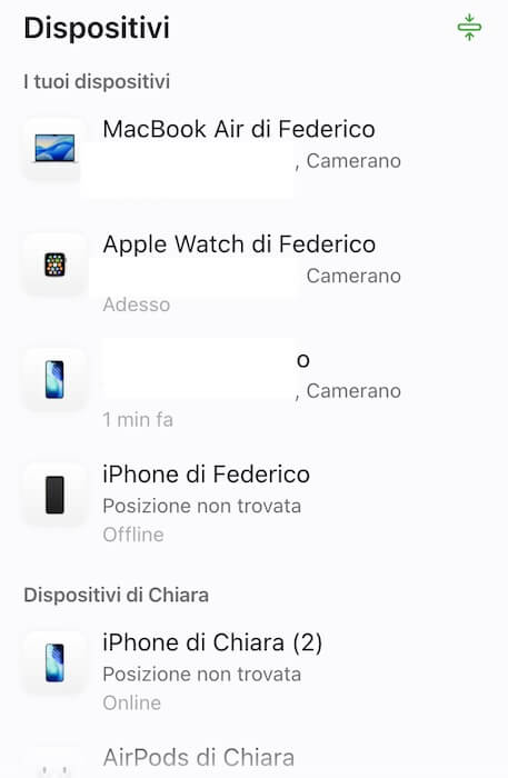 dispositivi icloud.com trova dispositivi