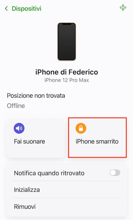 iphone smarrito icloud.com trova dispositivi