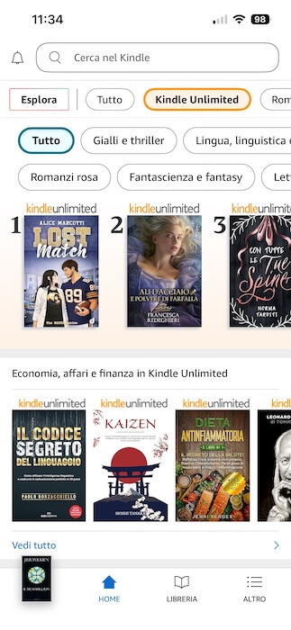 libri più popolari in kindle unlimited