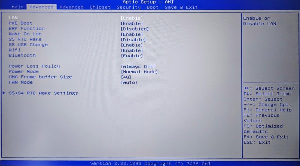 Geekom A7 Bios 2