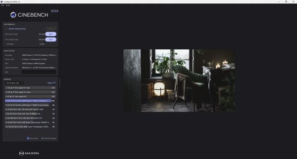 Geekom A7 Cinebench R24