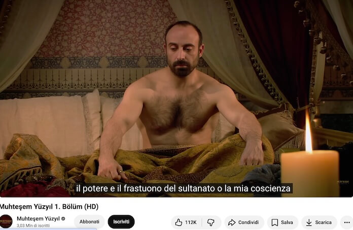 il sultano magnifico serie turca su youtube con sottotitoli in italiano