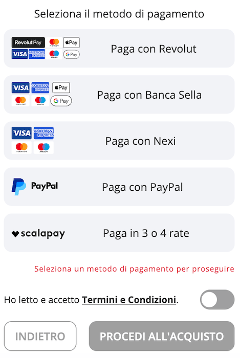 Ciaotickets Metodi Pagamento