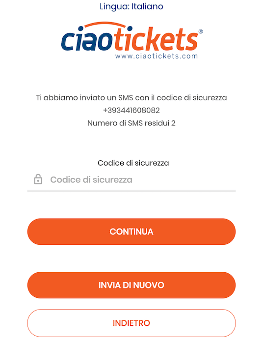 Ciaotickets Verifica Account