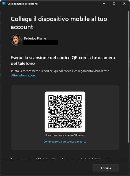 Collegamento Al Telefono Codice Qr