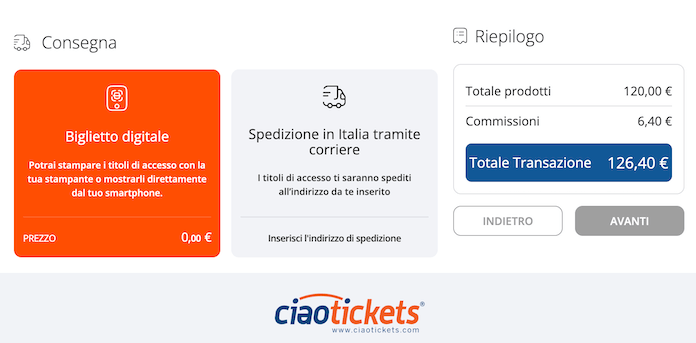 Consegna Biglietti Ciaotickets