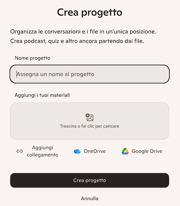 Copilot Crea Progetto