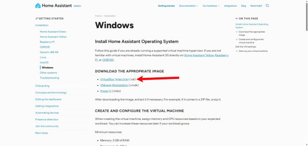 Home Assistant Per Virtualbox