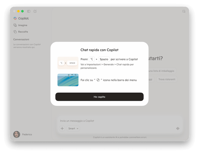 Suggerimento Chat Rapida Con Copilot