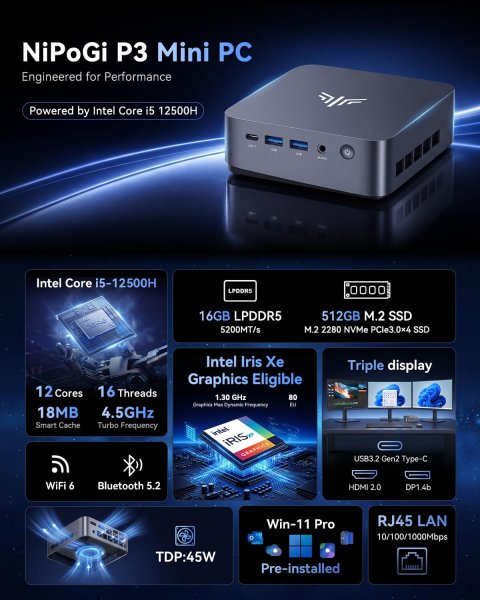 NiPoGi P3 Mini PC Offerta E Caratteristiche