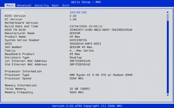 A9 Max Bios 1