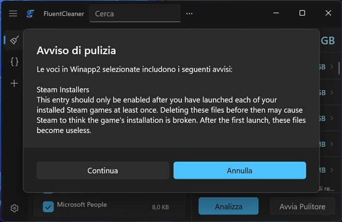 Fluentcleaner Avviso Di Pulizia
