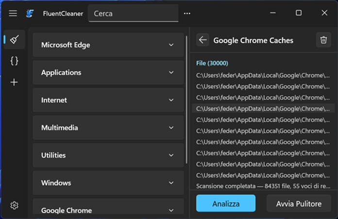 Fluentcleaner Google Chrome Caches