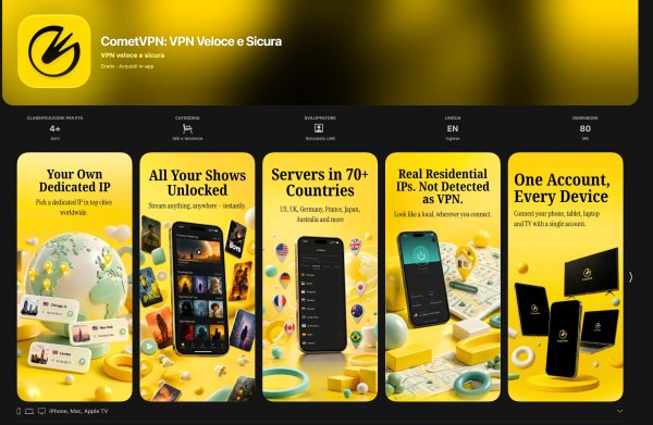 App IOS Di Comet VPN Alla Prova