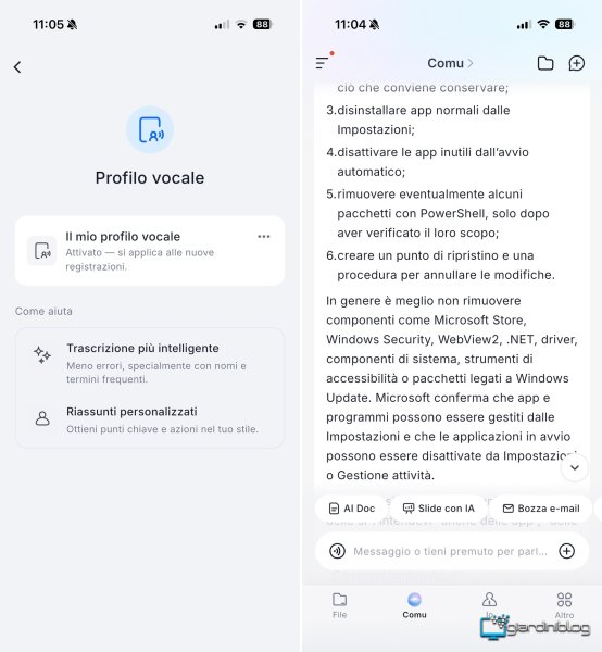 Comu Action Pro E Profilo Vocale