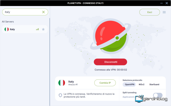 Planet VPN E Server Arezzo