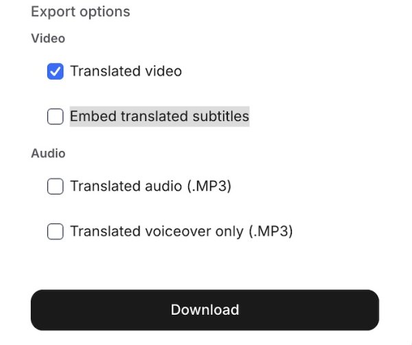 download video tradotto vosko ai