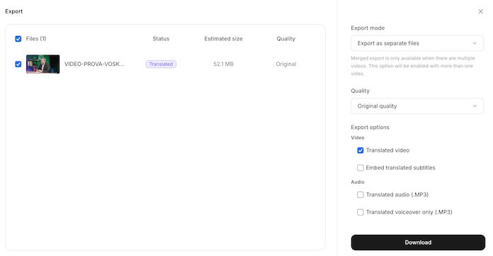 export video vosko ai