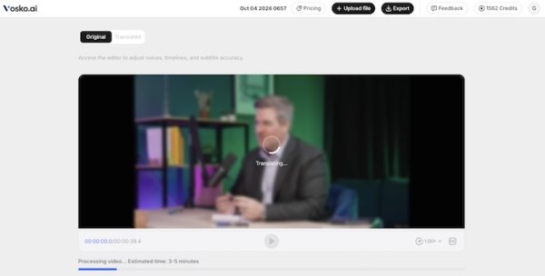 inizio traduzione video vosko ai