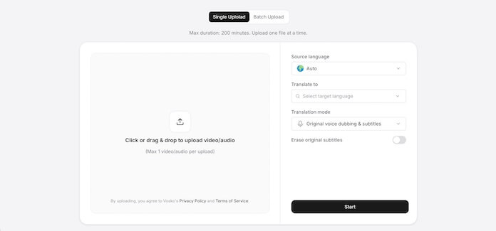 schermata iniziale progetto vosko ai