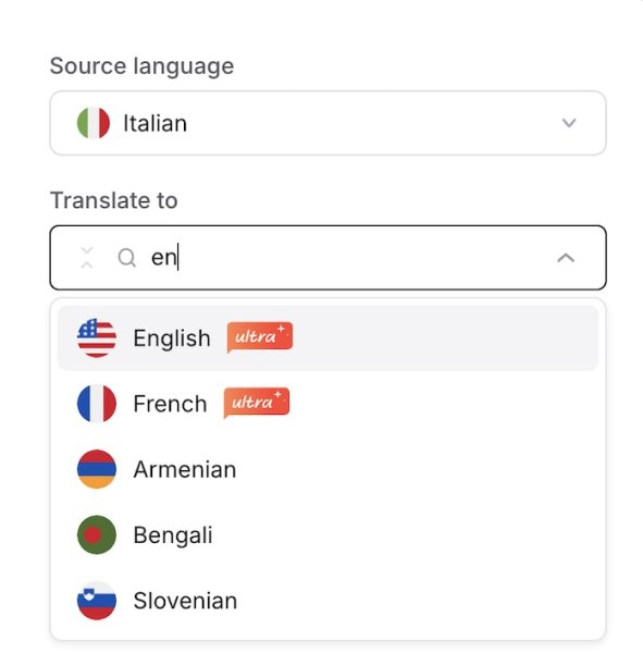 selezione lingua traduzione video vosko ai