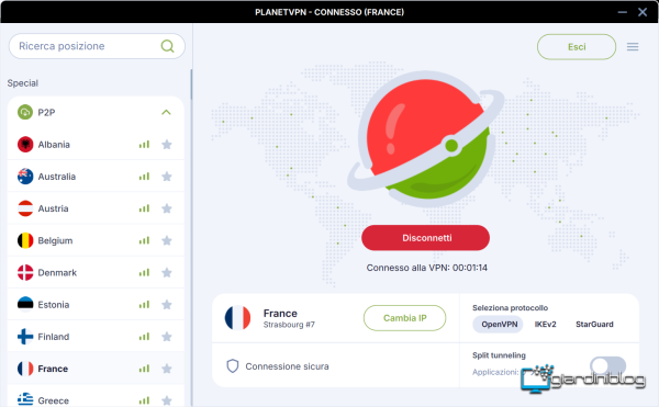 Server P2P Premium Di Planet VPN