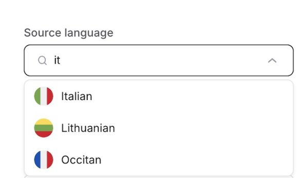source language italian vosko ai