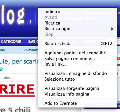 menu contestuale tasto destro su tutti i siti web