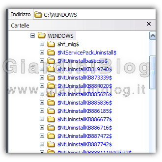 File backup aggiornamenti windows